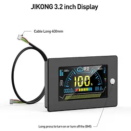 Дисплей до плати BMS JiKong LCD 3.2" з кнопкою активації для моніторингу параметрів акумуляторної батареї (19791) - мініатюра 2