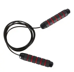 Скакалка швидкісна PowerPlay 4210 Power Weighted Jump Rope Чорна 2,7 м (PP_4210_Black/Red) - мініатюра 2