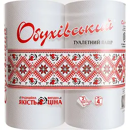 Туалетний папір Обухівський 2 шари білий 4 рулони (4820003833827)