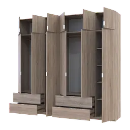 Розпашна Шафа для одягу Doros Лукас Дуб сонома 3+3 ДСП 255х50х240 (42005111) - мініатюра 2