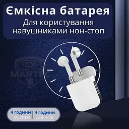 Бездротові навушники АР19 сенсорні Bluetooth Білі - мініатюра 4