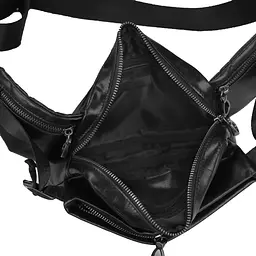 Сумка на пояс з натуральної шкіри чорна Tiding Bag 1001A - мініатюра 4