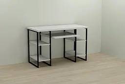 Комп'ютерний стіл Ferrum-decor Тім 75x140x60 чорний ДСП Білий 32мм (FRD-103965)
