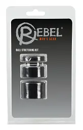 Набір ерекційних кілець Rebel Ball Stretching Kit, 3 шт (чорний) - мініатюра 3