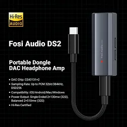 Конвертер звуку для навушників Fosi Audio DS2 2025 (чорний) - мініатюра 6