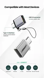 Адаптер UGREEN US270 OTG Type-C to USB 3.0 з карабіном Space Gray (50283) - мініатюра 4