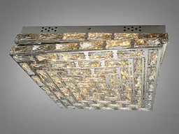 Елегантна кришталева стельова LED-люстра квадратної форми Diasha 7737/500x500CH, 82W, 4510 lm - мініатюра 3