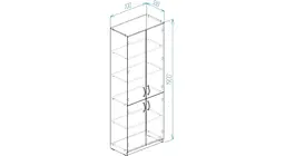 Шафа Анжело Ferrum-decor на 5 полиць з 4 дверима 1900x700x380 ДСП Біла 16 мм (FRD-105037) - мініатюра 4