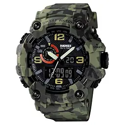 Чоловічий наручний годинник 1520CMGN Green Camo. Skmei acs0030702