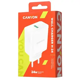 Зарядний пристрій Canyon Wall charger with 1 x USB, QC3.0 24W (CNE-CHA24W)