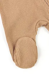 Однотонний чоловічок для новонароджених з вафельної тканини - мініатюра 4