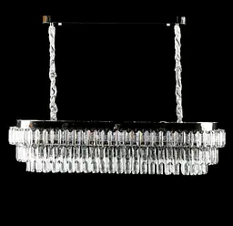 Овальна хромована кришталева світлодіодна люстра Splendid Ray L2211/1000*350/8+LED (CR), 100 см на 8 ламп - мініатюра 4