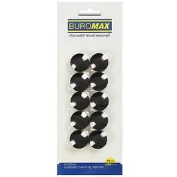 Магніти "Buromax" №BM.0042 BLACK 10 штук х 20 мм