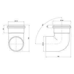 Коліно каналізаційне PPR TA Sewage 110, 90° TASEBPP90110 - мініатюра 2