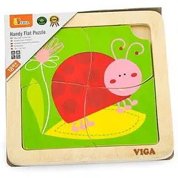 Дерев'яний мініпазл Viga Toys Жук сонечко, 4 ел. (50140)