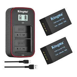 3-Pack KingMa Fujifilm NP-T125 комплект з 2 акумуляторів та ЗУ на 2 батареї