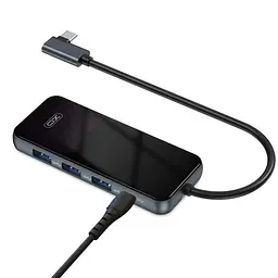 Розгалужувач конвертер хаб XO Hub002 Usb-C Multifunction Adapter 5 in 1 HDMI + Usb x 3 + PD - мініатюра 2