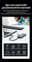 Док-станція USB-C UGREEN Revodok CM886 9 в 1 HDMI 2.0 до 4K 60 Гц 2K 144 Гц 1080p 240 Гц 2×USB-A та 1×USB-C до 10 Гбіт/с і 1×USB-A до 5 Гбіт/с Ethernet RJ45 до 2,5 Гбіт/с SD/microSD вхід USB-C PD 3.0 до 100 Вт заряджання ноутбука до 85 Вт HDMI потребує USB-C з відеовиходом заряджання потребує підтримки USB PD одночасне читання двох карт до 170 МБ/с Windows/macOS LED-індикатор ребристий алюмінієвий корпус вбудований кабель 30 см космічний сірий (55543) - мініатюра 11