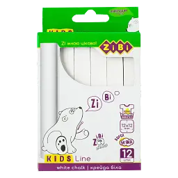 Крейда біла квадратна, 12 шт KIDS Line ZB.6703-12 ZiBi