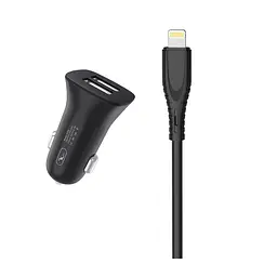 Автомобільний зарядний пристрій SkyDolphin SZ09L (2USB, 3.4A) Чорний (AZP-000109) + кабель Lightning