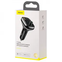 АЗП FM модулятор Baseus S-13 36W (2USB-A/1C) (CCMT000101) Чорний - мініатюра 5