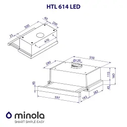 Витяжка телескопічна Minola HTL 614 I LED - мініатюра 10