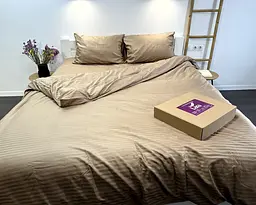 Постільна білизна LARA сатин-страйп LUX natural d13204е євро - мініатюра 4