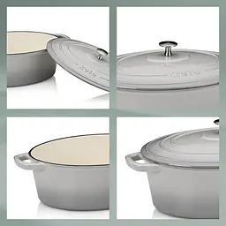 Гусятниця Kela Calido чавунна з кришкою 29х23х11 см 4 л сіра (12859) - мініатюра 3