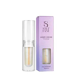 Втирання для гель-лаку Steffani Liquid Chrome Powder перламутрове рідке 2 мл , 02 Блакитний перламутр