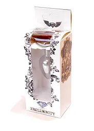 Анальна пробка з кристалом Jewellery Silver Heart Plug 7х2.7 см (червоний) - мініатюра 9
