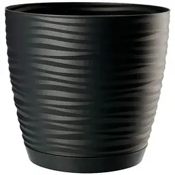 Горщик для квітів Form-Plastic Sahara mini-15 з підставкою 1.7 л чорний (3020-015)