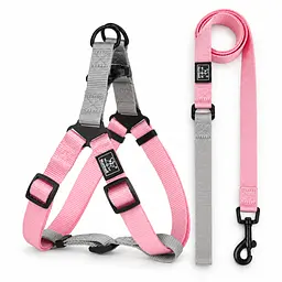 Шлея для собак Nunbell Y-Shape з повідцем, регульована та світловідбивна M, Рожевий