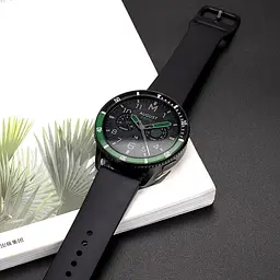 Безель і шкіряний ремінець Sikai для смартгодинника Xiaomi Watch S3/S4 Black-green - мініатюра 10