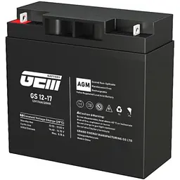 Акумуляторна батарея GEM Battery 12V-17Ah, AGM, F1/F2, (GS 12-17) - мініатюра 2