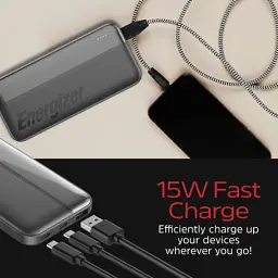 Батарея універсальна Energizer 10000mAh 15W, USB-А, 2*USB-C, Black (UE10050CC) - мініатюра 8