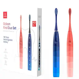 Електрична зубна щітка Oclean Find Duo Set 2шт Red and Blue - мініатюра 2