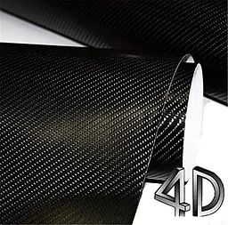 Карбонова плівка 4D з мікроканалами 1.52 Метра х 10 см Глянець Чорний (CL-4DCF-01) - мініатюра 4