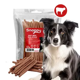 Ласощі для собак SNAPPY DOG SNACKS PAWSTICKS М'які палички з яловичини та рису, 500 г