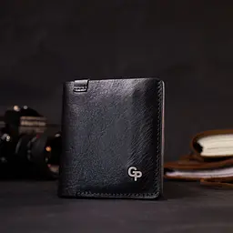 Стильне портмоне з накладною монетницею з натуральної шкіри Grande Pelle 11643 чорний - мініатюра 9
