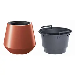 Горщик для квітів Prosperplast Heos з вкладишем 395 мм мідний (89359-7598) - мініатюра 2