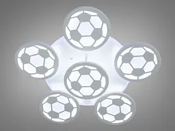 Люстра стельова LED Diasha 8065/5+1WH, 105W, 3200K-6500K, білий акрил, сучасний стиль для дитячої, коридору, кафе - мініатюра 2