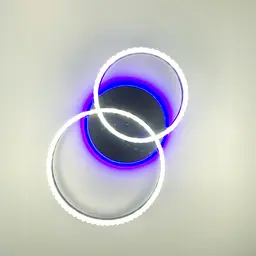 LED люстра на 2 кільця з RGB підсвіткою Line.F А 55061/2В RGB BK - мініатюра 4
