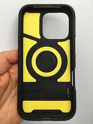 Оригінальний протиударний чохол для iPhone 16 Pro Spigen Slim Armor MagSafe Black ACS08164 (MagFit) з підставкою - мініатюра 4