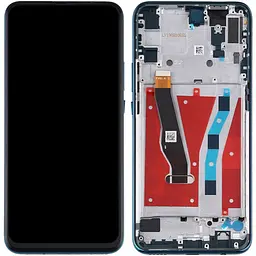 Дисплей Huawei P Smart Z/Y9 Prime 2019 чорний, оригінал PRC, з рамкою зеленого кольору, Emerald Green