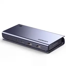 Карта відеозахоплення UGREEN UG701 із входом HDMI та підключенням до комп’ютера через USB-C захоплення 4K 60 Гц та 2K 144 Гц та 1080p 240 Гц наскрізний вихід HDMI 8K 60 Гц та 4K 144 Гц з підтримкою VRR динамічний HDR на наскрізному виході мікрофонний і лінійний входи 3,5 мм та вихід для навушників 3,5 мм без встановлення драйверів для OBS темно-сіра (45646)