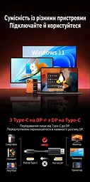 Відеокабель UGREEN CM774 USB-C - DisplayPort 1.4 8K 60 Гц 2 м чорний (45632) - мініатюра 2