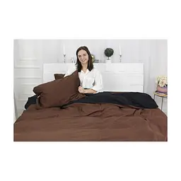 Постільна білизна MirSon King Size Сатин Premium 0211+0055 Dark Chocolate 220х240 (2200001169616) - мініатюра 2