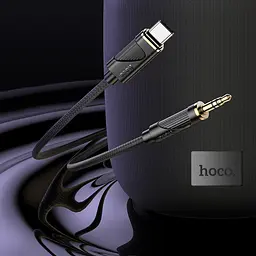 AUX кабель Hoco UPA30 Type-C to Jack 3.5 1 м чорний - мініатюра 3