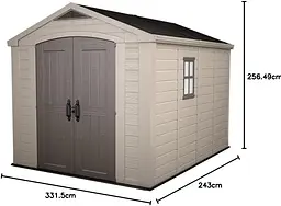 Садовий будиночок Keter Factor 8x11 пластиковий сіро-коричневий - мініатюра 10