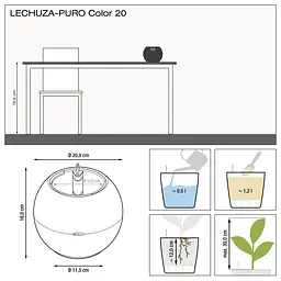 Вазон Lechuza Puro Color 20 сірий (13364) - мініатюра 10